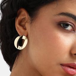 SOHI Gold-Plated Circular Studs Earrings image 4