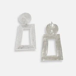 SOHI Silver-Plated Geometric Drop Earrings image 5