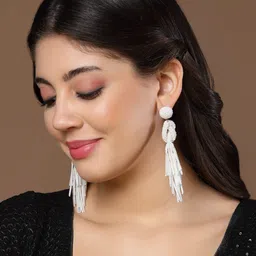 Anekaant Beaded Teardrop Shaped Drop Earrings image 5