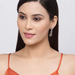 ZENEME White Classic Half Hoop Earrings-16
