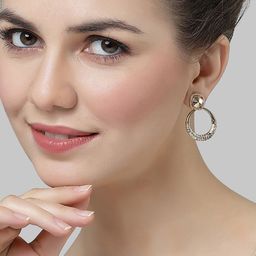 Bohey by KARATCART Gold-Plated Contemporary Drop Earrings image 4