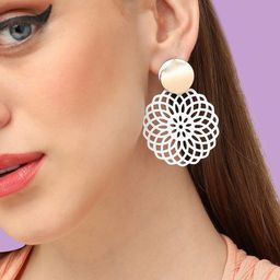 SOHI Gold-Plated Circular Drop Earrings-87