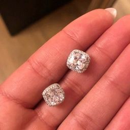 Designs & You Silver Plated Square Shaped Stud Earrings image 2