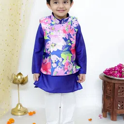 KID1 Boys Printed Regular Kurta with Pyjamas image 1