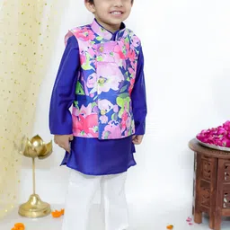 KID1 Boys Printed Regular Kurta with Pyjamas image 2