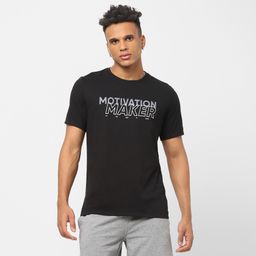 Men's Gym Cotton blend T-shirt Regular fit 500 - Black Print-image-5