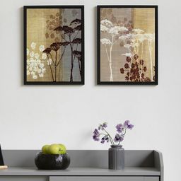 Art Street Beige and Brown Set of 2 Nature Lace Wall Paintings-13