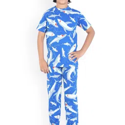 Ninos Dreams Boys Conversational Printed Pure Cotton Night Suit-picture-18