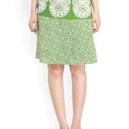Exotic India Floral Printed Cotton Wrap-Around Mini Skirt-image-15
