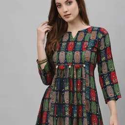 KPF Ethnic Motif Printed A-Line Top-21