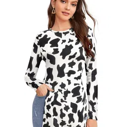 SANJANA  SILK Animal Printed Longline Top-image-44