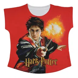 Harry Potter by Wear Your Mind Red & Black Harry Potter Print Top-image-56