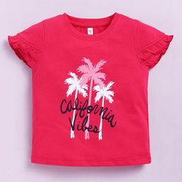 Ginie Girls Tropical Printed Cap Sleeves Ruffed Top-image-15