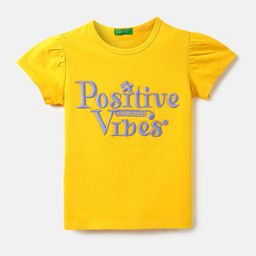 United Colors of Benetton Girls Typography Embroidered Cotton Top-picture-29