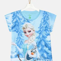 YK Disney Girls Blue Frozen Print Top-picture-24
