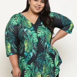 Amydus Plus Size Tropical Printed Top-image-36