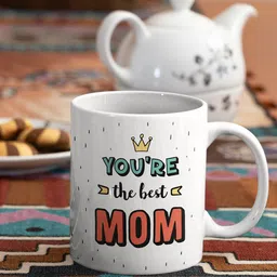 Oye Happy White Printed Ceramic Glossy Mug-27