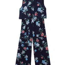Cub McPaws Girls Black & Blue Printed Basic Jumpsuit-image-56