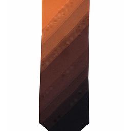 The Tie Hub Men Orange & Brown Striped Skinny Tie-image-29