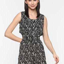 Porsorte Black & White Printed Jumpsuit-image-86
