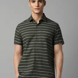 Louis Philippe Sport Slim Fit Horizontal Striped Pure Cotton Casual Shirt-image-47