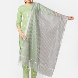 Dupatta Bazaar Grey Woven Design Dupatta-46
