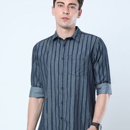 VUDU Men Comfort Striped Cotton Casual Shirt-image-99