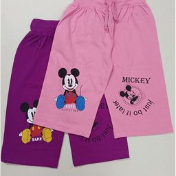 BAESD Girls Mickey Mouse Printed Pure Cotton Capris-image-16
