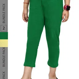 IndiWeaves Girls Pack Of 2 Pure Cotton Capris-image-71