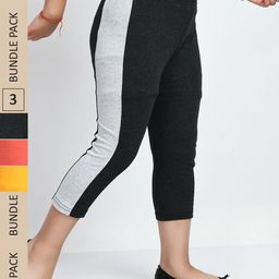 IndiWeaves Girls Pack of 3 Mid-Rise Cotton Capris-picture-36