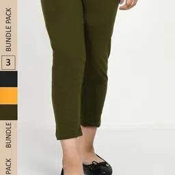 IndiWeaves Pack Of 3 Girls Mid Rise Pure Cotton Capris-image-52