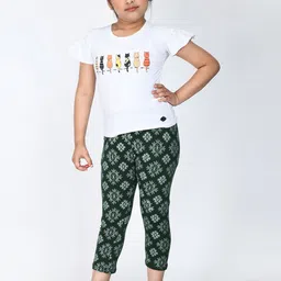 IndiWeaves Girls Pack Of 4 Printed Pure Cotton Capris-image-71
