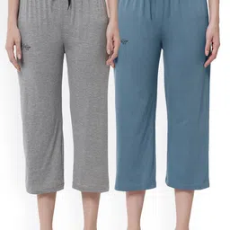 FFLIRTYGO Women Pack of 2 Solid 3/4th Lounge Pants-picture-34