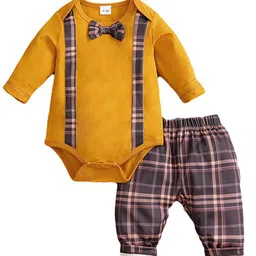 StyleCast Boys Yellow Round Neck Pure Cotton Leotard With Capris-image-3