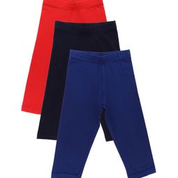 Bodycare Kids Girls Pack Of 3 Assorted Solid Cotton Capris-image-40
