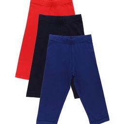 Bodycare Kids Girls Pack Of 3 Red & Navy Blue Capris-image-82