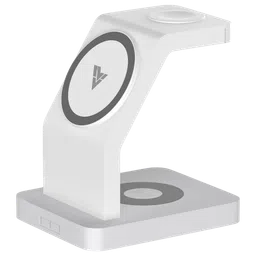 Vaku Luxos Trinity 3IN1 23W Wireless Charging Stand for iOS and Apple Watch (Qi Certified, Short Circuit Protection, White)-13