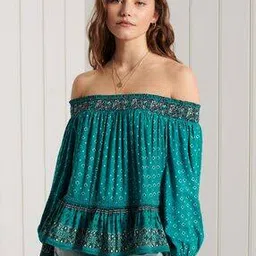 superdry Ameera Floral Print Off-Shoulder Blouson Top-picture-0