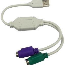 LipiWorld USB to PS2 Converter/Adapter,USB Type A Male to Dual PS/2 Female for Keyboard Mouse (White) USB Adapter-30