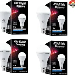 12W Rechargeable Emergency Bulbs – Set of 4 3 hrs Bulb Emergency Light-31