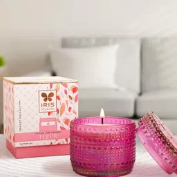 IRIS CELESTE Trinket Pink Textured Jar Candle-28