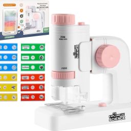 Multifunctional Portable Microscope with LED Light 80X-200X For Kids-image-58