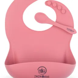 Silicone baby feeding bib with long spoon,Water Proof, Easy Adjustable, Washable-17
