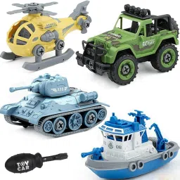 Military Army Foldable Vehicles Car Toy 4 Pack with Screwdriver Toy-50