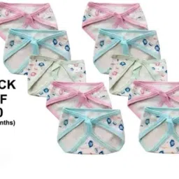 Dry Feel Langot Organic Cotton Padded Nappy/Langot (Size 0 (Fits 0-6 kg)-3
