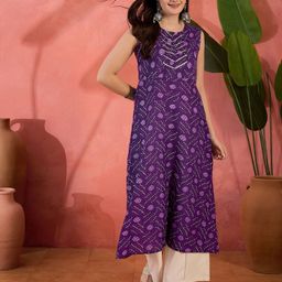 sangria Women Bandhani Pure Cotton Flared Kurta-picture-39