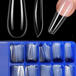 Reusable Artificial Fake Nail Set Lightweight & Long Lasting TRANSPARENT-5