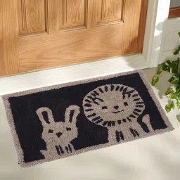 aazeem Brown Abstract Cotton 24x16 Inches AntiSkid Door Mat (1Pc)-picture-0