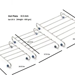 sorath Rectangular Stainless Steel Heat Resistant Trivet/Hot Pot Stand for Counter Top Chrome Trivet image 2
