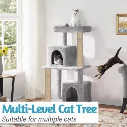 wudyhub Large Cat Tree Tree with Sisal Scratching Posts, Dangling Balls Free Standing Cat Tree image 3